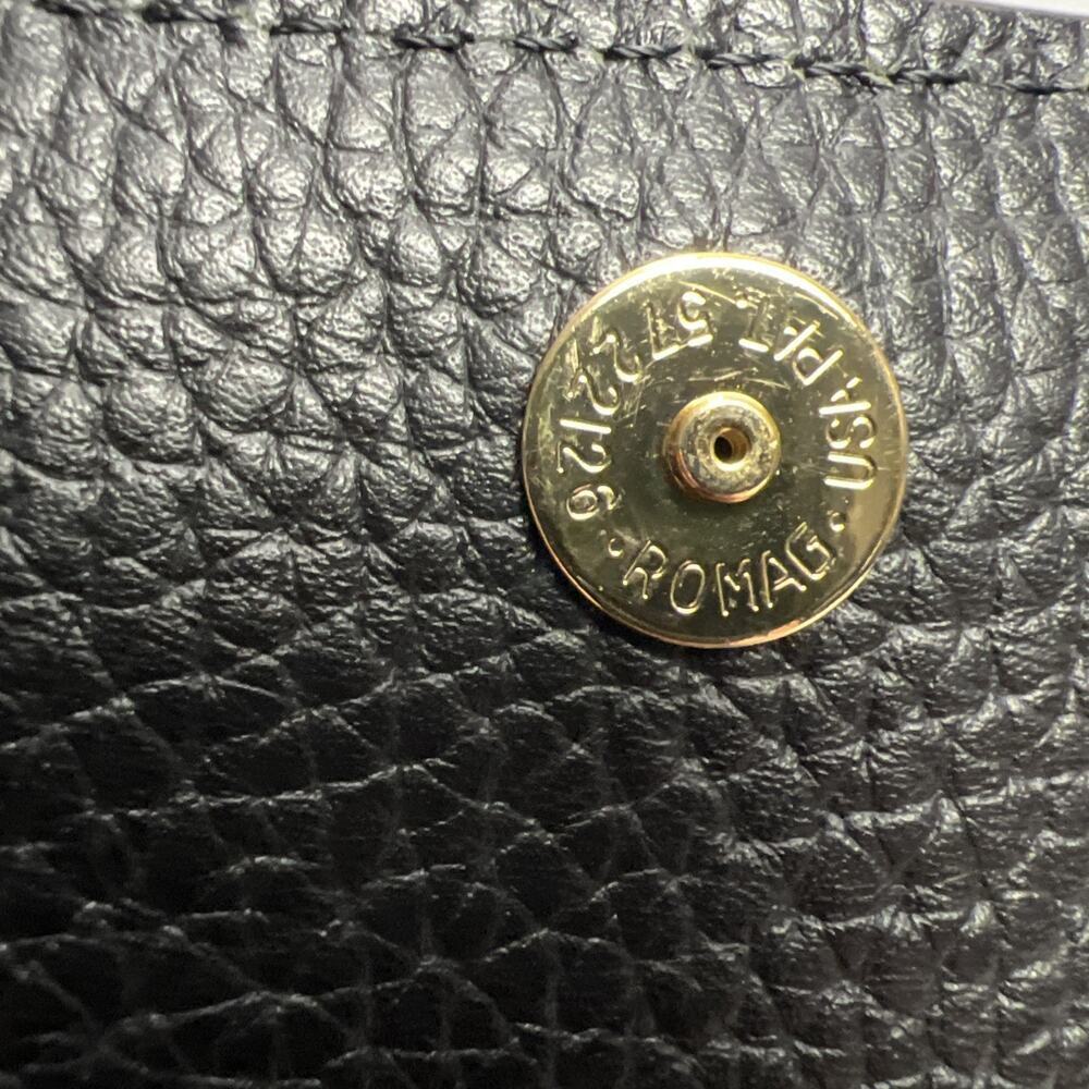 Dooney & Bourke Crossbody Black Pebble Grain Leather Letter Carrier Purse - Picture 7 of 13
